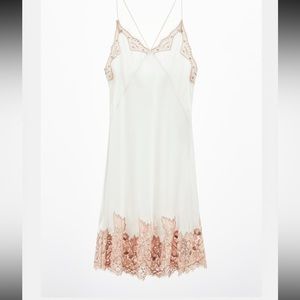 Zara cream slip dress